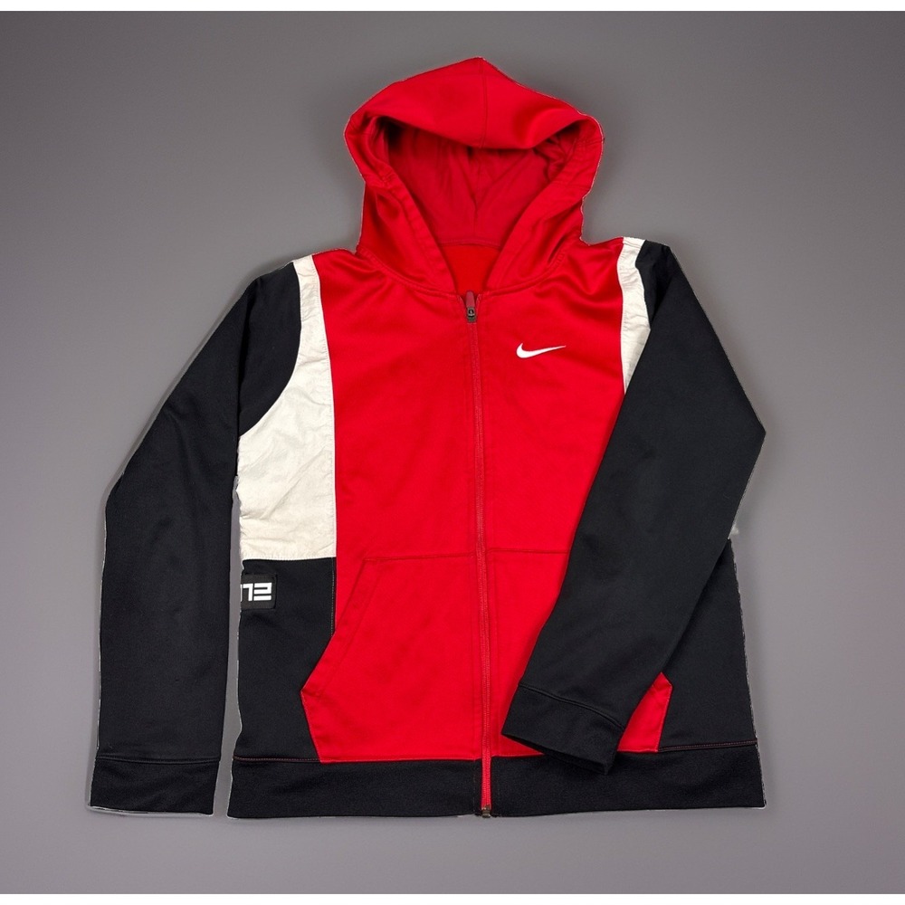Nike Dri-FIT Elite Red/Black/White Full Zip Hoodie Jacket Youth Size XL